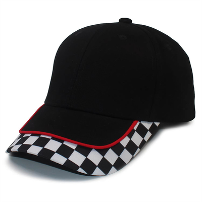 Guangzhou Unisex Print Cotton Baseball Cap Fabric Checked 6 Panel Sports Baseball Hat