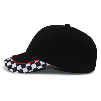 Guangzhou Unisex Print Cotton Baseball Cap Fabric Checked 6 Panel Sports Baseball Hat