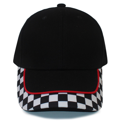 Guangzhou Unisex Print Cotton Baseball Cap Fabric Checked 6 Panel Sports Baseball Hat