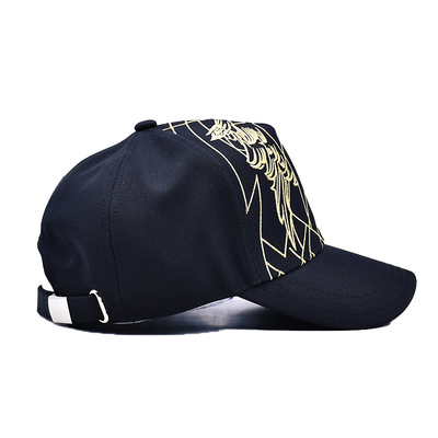 Unisex Luxury Black Baseball Hat Embroidered Gorras Custom Logo 5 Panel Cotton Baseball Cap