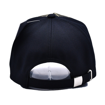 Unisex Luxury Black Baseball Hat Embroidered Gorras Custom Logo 5 Panel Cotton Baseball Cap