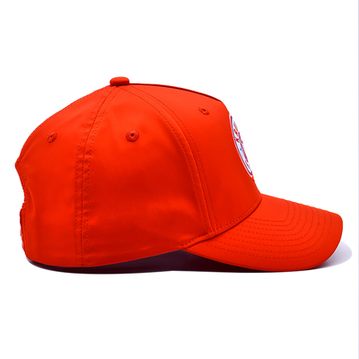OEM Custom Design Your Own Rubber Pvc Logo 5 Panel Men Women Running Sport Gorras Cap Nylon Red Golf Baseball Hat