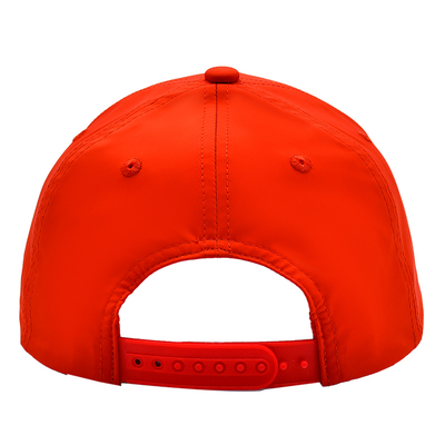 OEM Custom Design Your Own Rubber Pvc Logo 5 Panel Men Women Running Sport Gorras Cap Nylon Red Golf Baseball Hat
