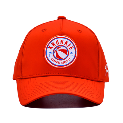 OEM Custom Design Your Own Rubber Pvc Logo 5 Panel Men Women Running Sport Gorras Cap Nylon Red Golf Baseball Hat