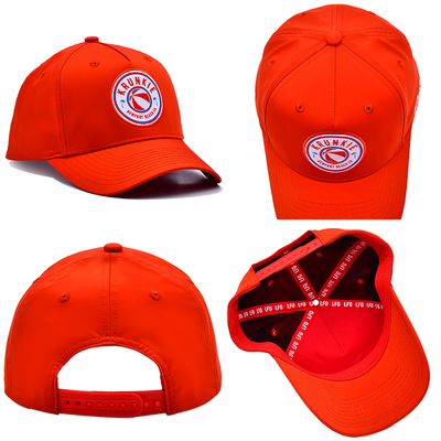 OEM Custom Design Your Own Rubber Pvc Logo 5 Panel Men Women Running Sport Gorras Cap Nylon Red Golf Baseball Hat