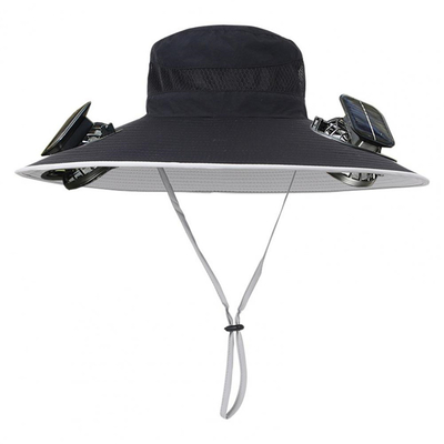 Outdoor Wide Brim Sun Hat Solar Solar Fan Cap Custom Wholesale Fishing Portable Bucket Hat