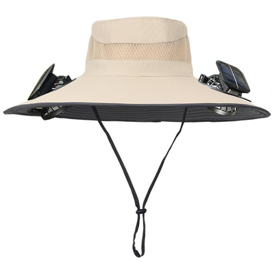 Outdoor Wide Brim Sun Hat Solar Solar Fan Cap Custom Wholesale Fishing Portable Bucket Hat