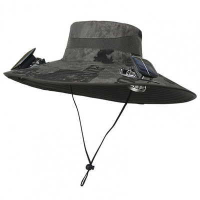 Outdoor Wide Brim Sun Hat Solar Solar Fan Cap Custom Wholesale Fishing Portable Bucket Hat