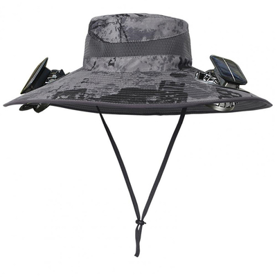 Outdoor Wide Brim Sun Hat Solar Solar Fan Cap Custom Wholesale Fishing Portable Bucket Hat