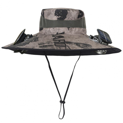 Outdoor Wide Brim Sun Hat Solar Solar Fan Cap Custom Wholesale Fishing Portable Bucket Hat