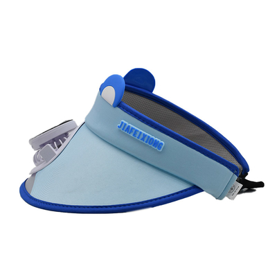 Wholesale Korean Cute Little Bear Children's Solar Fan Hat Custom Outdoor Boys Girls Sunshade Cartoon Wide Brim Sun Visor Hat Cap