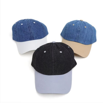 Wholesale Custom Logo Acid Wash Cotton Vintage Dad Hat Adjustable Denim Sports Washed Black Baseball Cap