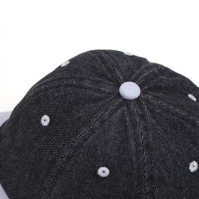Wholesale Custom Logo Acid Wash Cotton Vintage Dad Hat Adjustable Denim Sports Washed Black Baseball Cap
