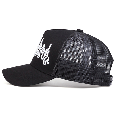 Flame Street Style Adjustable Hip Hop Hat Embroidered Snapback Curve Brim Trucker Mesh Sports Cap