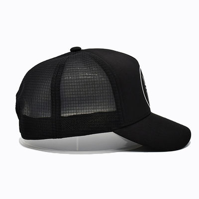 Black Sublimation Five Panel Trucker Hat Custom Fashion Mesh Snapback 5 Panel Trucker Cap
