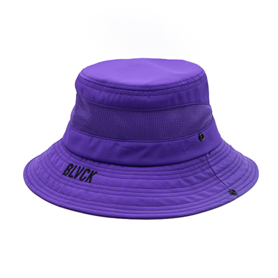 Purple Bucket Hat Manufacturer Custom Embroidery Logo Comfortable Outdoor Design Cotton Bucket Hat