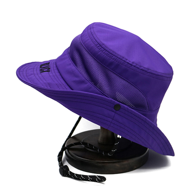 Purple Bucket Hat Manufacturer Custom Embroidery Logo Comfortable Outdoor Design Cotton Bucket Hat