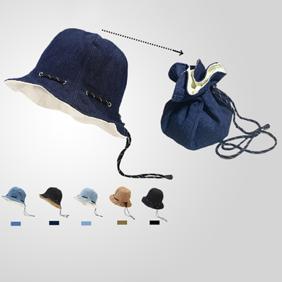 Hot Sales Fisherman Hat Wholesale Spring and Summer Wear Turn Into Bag Cotton Adult Unisex Plain Reversible Bucket Hats