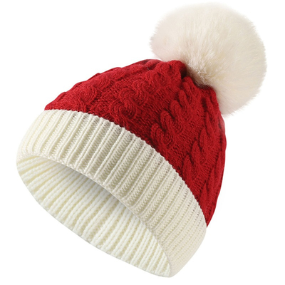 Custom Knitted Christmas Beanie Winter Hat for Women Men, Kids Adults Santa Xmas Hat for Christmas Holiday Party