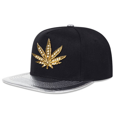 New Adults 6 Panel Snapback Cap Custom Two Tone Flat Brim Snapback Cap