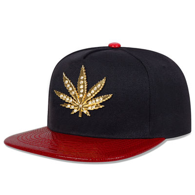 New Adults 6 Panel Snapback Cap Custom Two Tone Flat Brim Snapback Cap