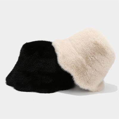 Wholesale Hot Luxury Women Hat Fur Winter Fashionable Woman Bucket Hats Cold Cap Outdoor Warm Snow Fur Bucket Hat
