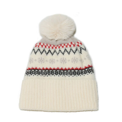 Autumn Winter Woolen Hat Hugger Toque Cap Stocking Head Watch Bohemian Geometric Knitted Fleece Thickened