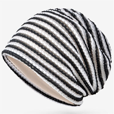 Costom High Quality Ladies Striped Knit Beanies Slouchy Style Skullies Sports Winter Cap Outdoor No Cuff Beanie