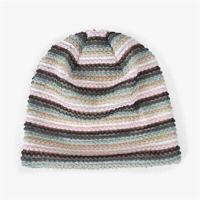Costom High Quality Ladies Striped Knit Beanies Slouchy Style Skullies Sports Winter Cap Outdoor No Cuff Beanie