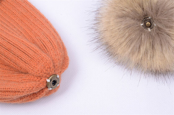 Winter warm knit hat for Women casual solid striped skullies gorros Ski hats Kids Floppy fur pompom beanie cap
