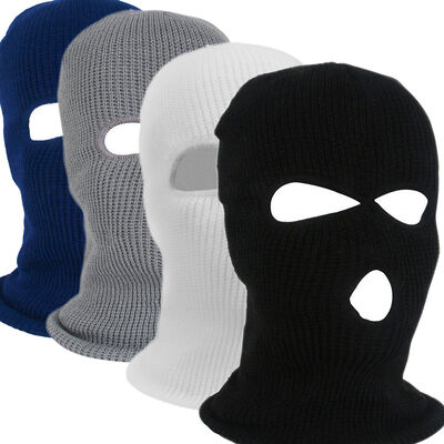 3-Hole Hat Knitted Full Face Ski Mask Winter Balaclava Warm Knitted Full Face Mask Outdoor Sports Halloween Gift