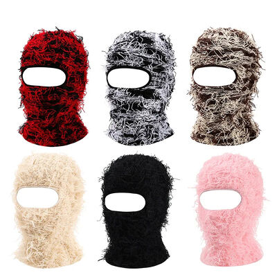 Distressed Balaclava Ski Mask Custom Full Face Knitted Balaclava Windproof Cool Ski Mask for Cold Weather Camo Knitted Face Mask
