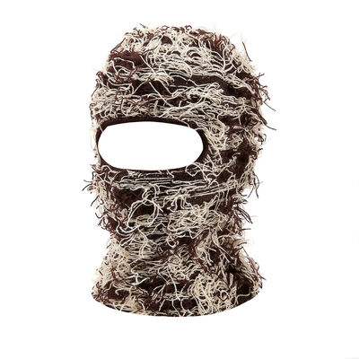 Distressed Balaclava Ski Mask Custom Full Face Knitted Balaclava Windproof Cool Ski Mask for Cold Weather Camo Knitted Face Mask
