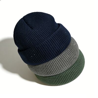 Custom Logo Knit Beanie Hats with Acrylic Material and 58cm Circumference for Winter Warmth