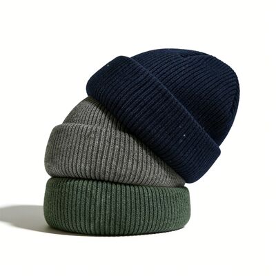 Custom Logo Knit Beanie Hats with Acrylic Material and 58cm Circumference for Winter Warmth