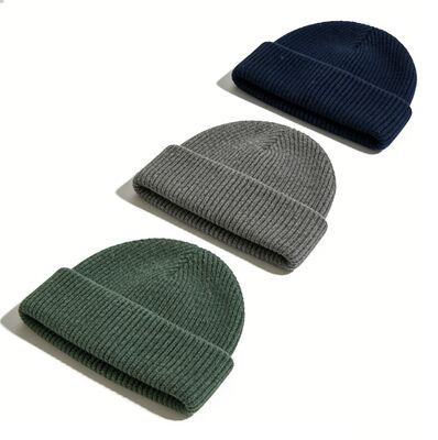 Custom Logo Knit Beanie Hats with Acrylic Material and 58cm Circumference for Winter Warmth