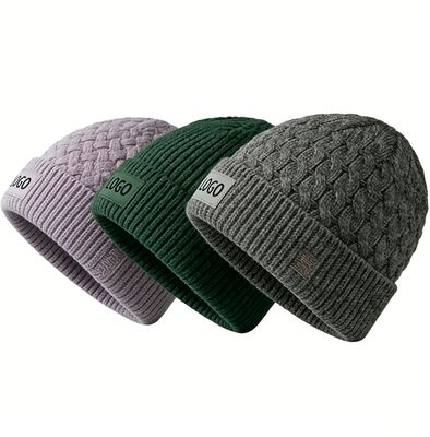 Customizable Colors Unisex Knit Beanie Hat with Adult Hat Circumference for Winter Warmth