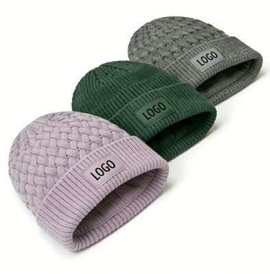Customizable Colors Unisex Knit Beanie Hat with Adult Hat Circumference for Winter Warmth