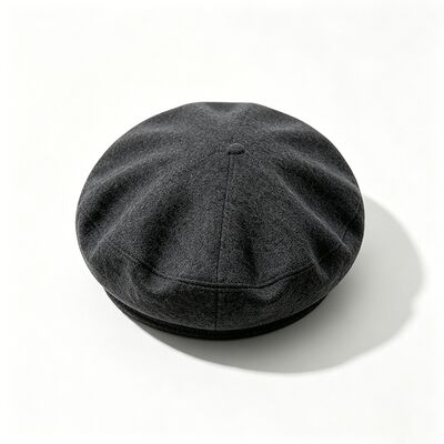 Classic Dark Gray Beret Hat with Felt Padded Beret Cap Wool Blend Fabric for Comfort and Durability Comfortable Streetwear Daily Hat