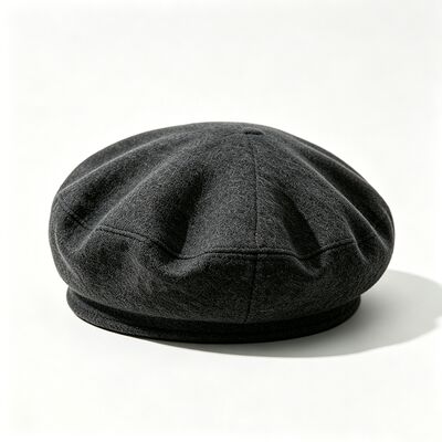 Classic Dark Gray Beret Hat with Felt Padded Beret Cap Wool Blend Fabric for Comfort and Durability Comfortable Streetwear Daily Hat