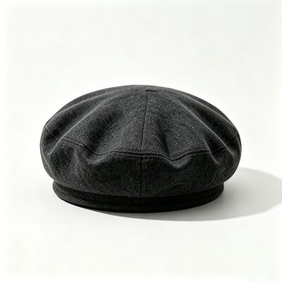 Classic Dark Gray Beret Hat with Felt Padded Beret Cap Wool Blend Fabric for Comfort and Durability Comfortable Streetwear Daily Hat