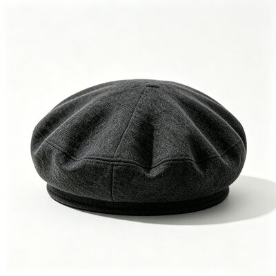 Classic Dark Gray Beret Hat with Felt Padded Beret Cap Wool Blend Fabric for Comfort and Durability Comfortable Streetwear Daily Hat