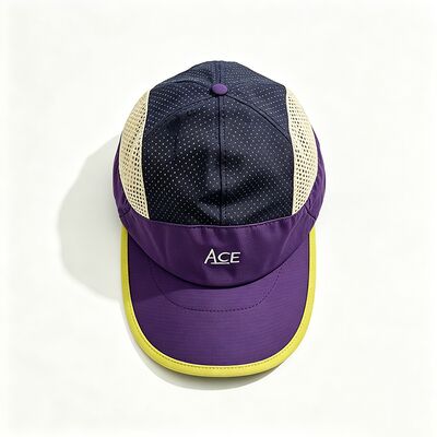 Linning 5 panel hat offering contrast stitching breathable fabric ideal for sports events company giveaways and employee uniforms