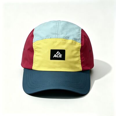 Customized camper hat with lining featuring moisture wicking technology to keep wearer comfortable during outdoor activities and work