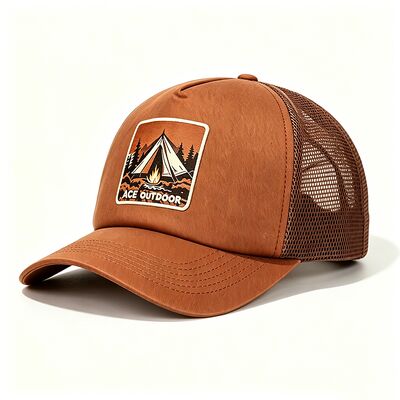 Cotton Sweatband trucker cap featuring 6 or custom eyelets durable mesh panels adjustable snapback closure perfect for outdoor activities