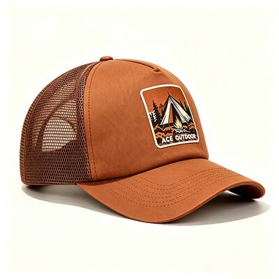 Cotton Sweatband trucker cap featuring 6 or custom eyelets durable mesh panels adjustable snapback closure perfect for outdoor activities