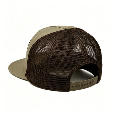 Light Olive Green trucker cap featuring a curved brim customizable colors perfect for team uniforms company branding and casual wear