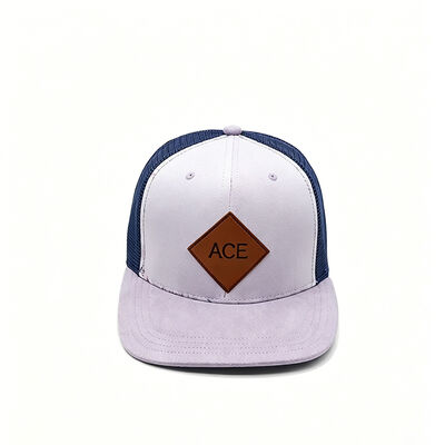 6 Panel Trucker Cap with Cotton Sweatband Plastic Snapback Closure and Constructed Shape for Comfort and Durability