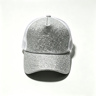 6 Panel Trucker Cap with Breathable Mesh Panels Adjustable Snapback Closure and Embroidered Logo Option