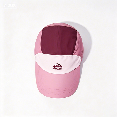 Flat Brim 5 Panel Camper Hat with Customizable Logo and Hook-and-Loop Strap for Outdoor Activities